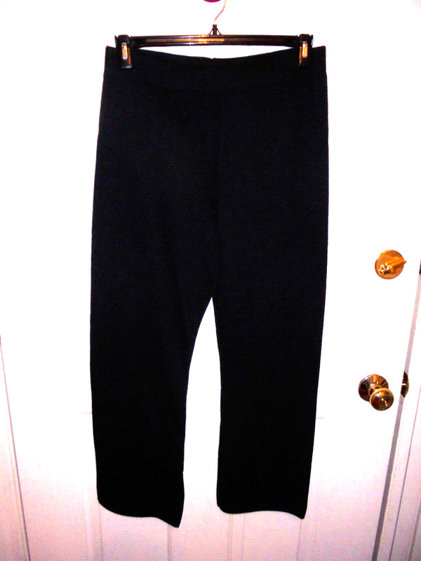 HANES BLACK PULL-ON  PANTS STRETCH WAIST SZ PETITE SMALL
