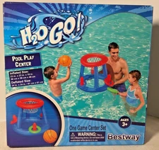 Swimming Pool Basketball Ring Toss Combo Set Inflatable Water Fun 23"x23"x19"