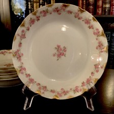 Set of 6 Antique Haviland Limoges France Bowls Featuring Roses  Brushed Gold