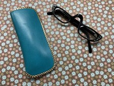 Vintage 1950  s Eyeglasses, Cat Eye Readers and Case, frames made in France