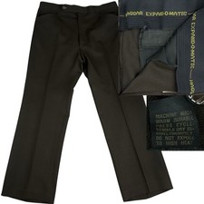 Vintage Haggar Expand-O-Matic Polyester Pants Brown 38 X 30 1970s 80s