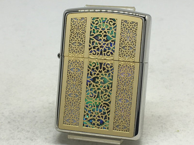 Armor Combi Shell Arabesque Double Sided Zippo Oil Lighter MIB