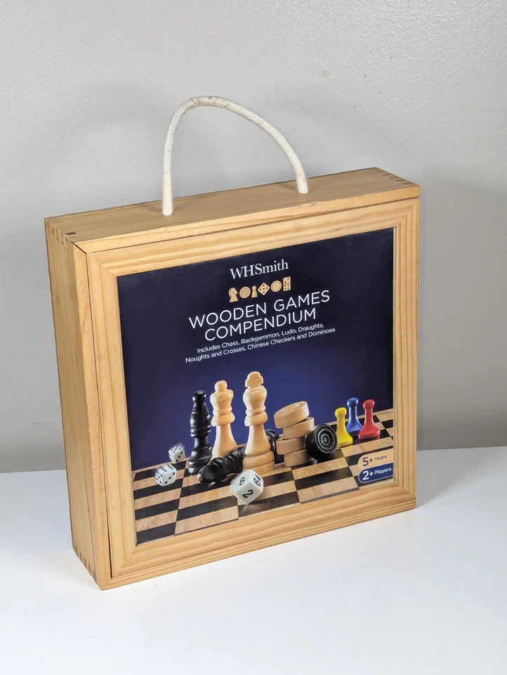 WH Smith Wooden Games Compendium - Chess, Ludo, Draughts, Backgammon, Dominoes! - Image 2 of 4