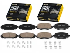 Front and Rear Ceramic Brake Pads For 2014 - 2022 Jeep Cherokee 2.0L 2.4L 3.2L
