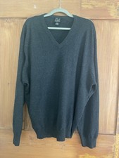 Men  s Jos A Bank Black Dark Charcoal Cashmere Pullover Sweater XL V Neck