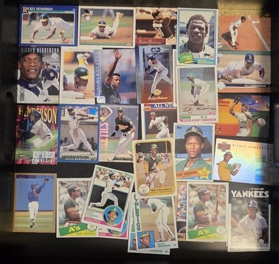 Lot of 55 Hall of Famer Rickey Henderson 1980's-90's MLB Cards Majority NM+!