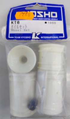 VINTAGE KYOSHO KT6 RACING KART 10 WHITE WHEEL SET FRONT REAR NOS