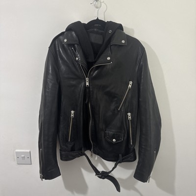 ALL SAINTS Lederjacke MEDIUM Herren schwarz Biker Bomber STENS Celebrity M