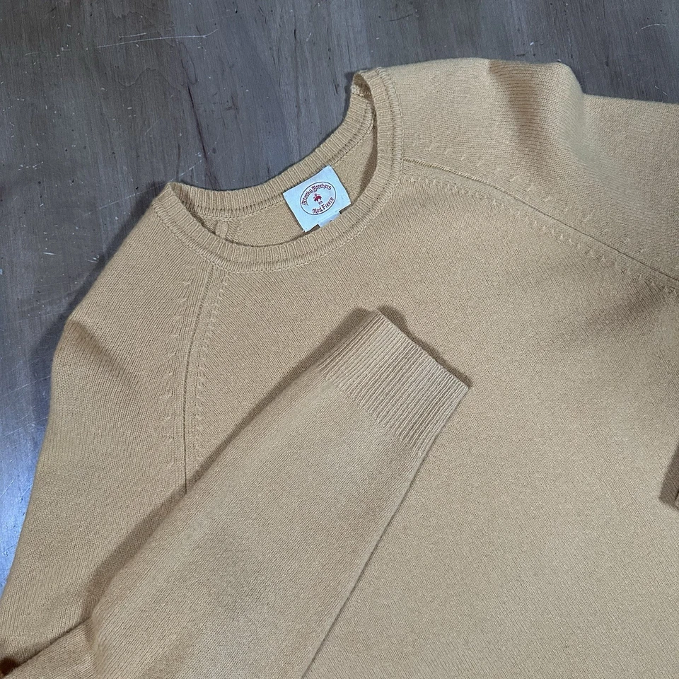 Suéter pulôver pequeno masculino Brooks Brother's vermelho lã amarelo - Imagem 2 de 4