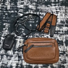 Borsa a tracolla Desigual marrone in ecopelle goffrata
