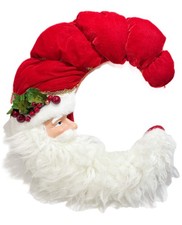 Vintage Crescent Moon Santa Claus Christmas Wall Hanging Decor Rare HTF 21"