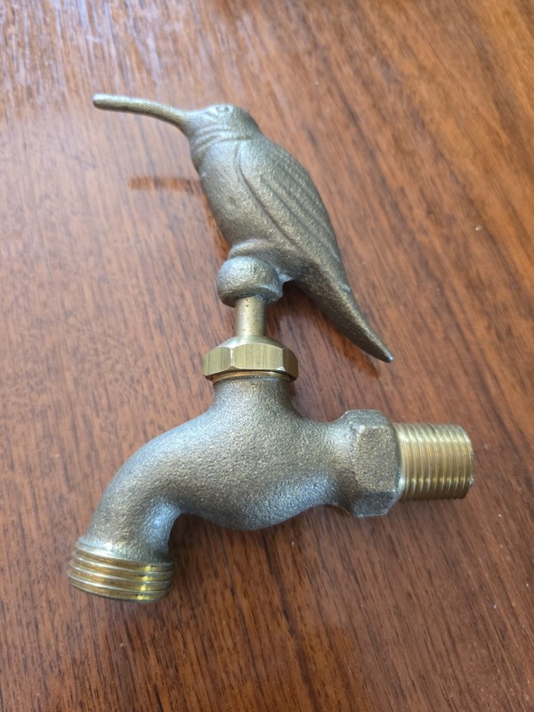 Vintage Solid Brass Hummingbird Bird Outdoor Water Faucet Spigot