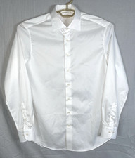 SUITSUPPLY US Pima Cotton Traveler Dress Shirt Solid White 41/16 Tailored Fit