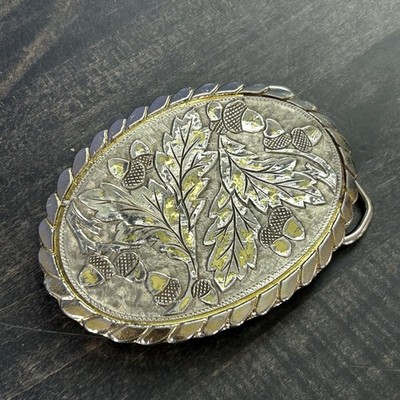 Oak Leaf & Acorn Belt Buckle Western Cowboy Cowgirl Americana Made in USA