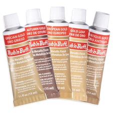Rub N Buff Wax Metallic Finish Gold Kit - Antique Gold Autumn Gold European G...