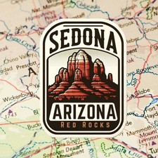 3" Sedona Arizona Sticker, Decal, Travel, Nature, Gift, Hiking, Biking, Desert