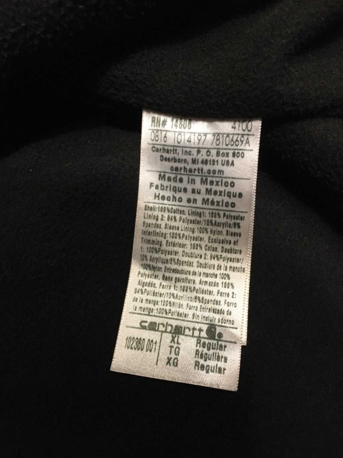 Carhartt 102360 Men's Full Swing Armstrong Active Black Sherpa-Lined Jacket XL thumbnail 6