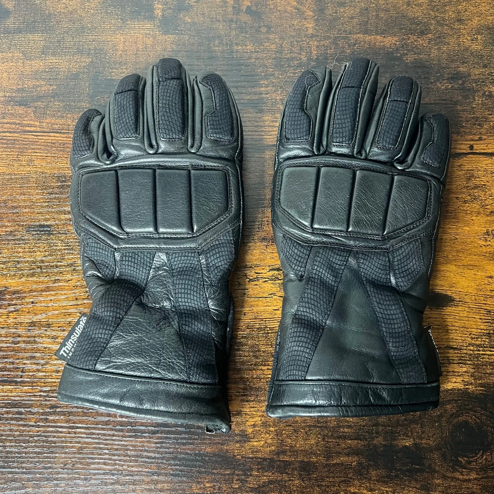 Thinsulate Insulation Black Leather Ski Snowmobile Gloves Sz Small 100 gram