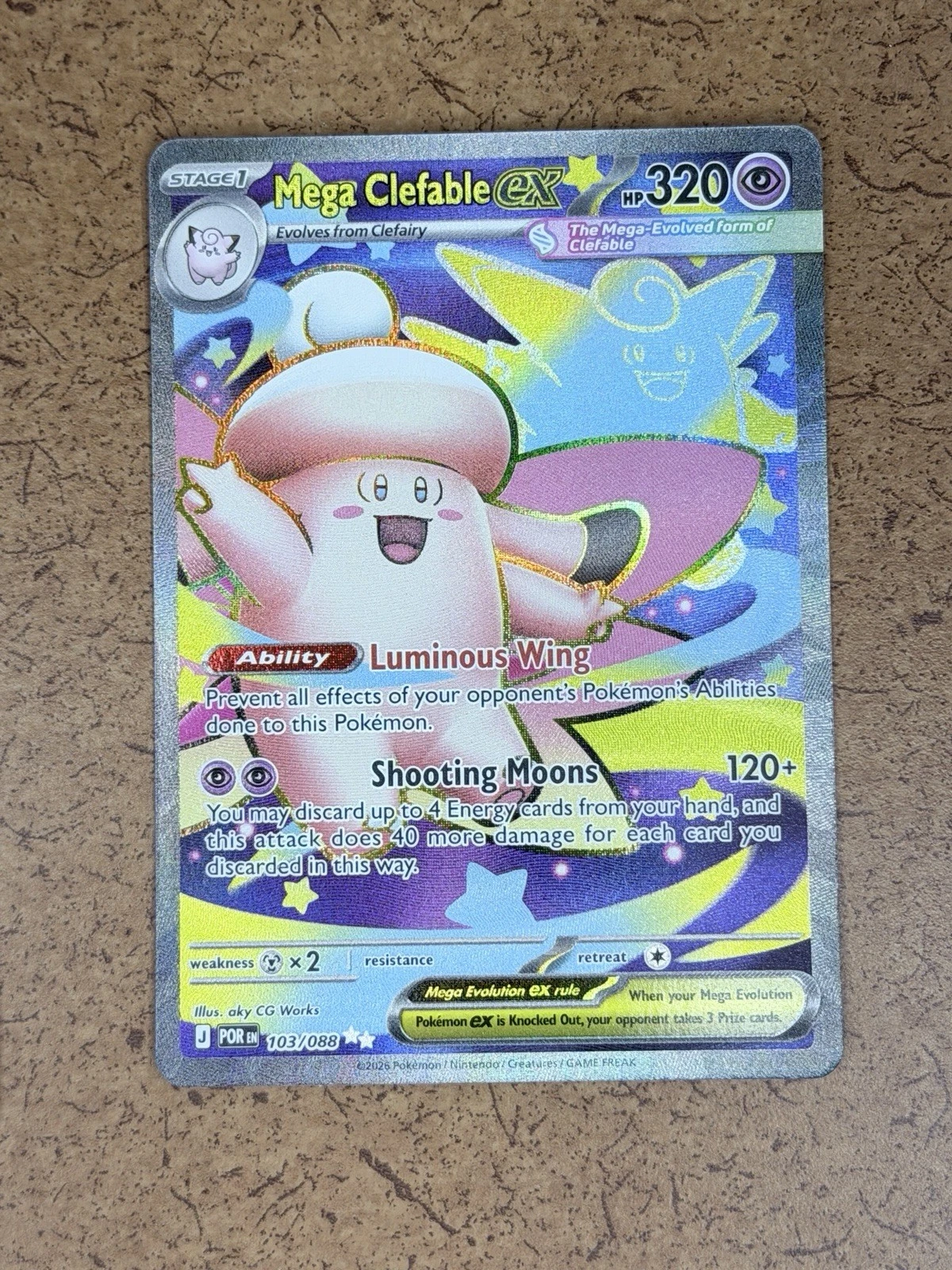 Mega Clefable ex - 103/088 Holo Ultra Rare 2026 Perfect Order Pokemon NM