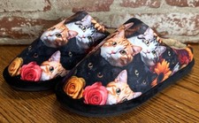 Cutest Cat Slippers EVER Womens Size 9-10 Plush Cozy Warm No slip Rubber Soles