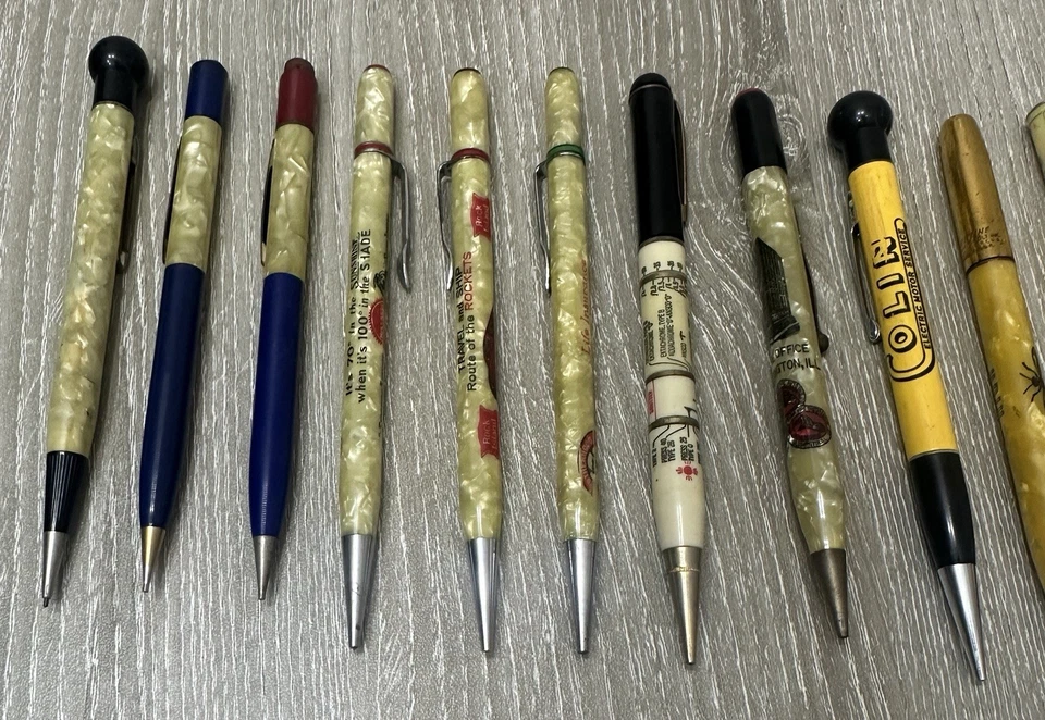 Lote de 15 lápis mecânicos vintage marcas sortidas estilos não testados como estão - Imagem 2 de 4