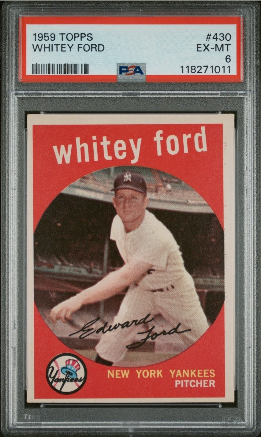 1959 Topps Whitey Ford #430 PSA 6 Yankees Freshly Graded