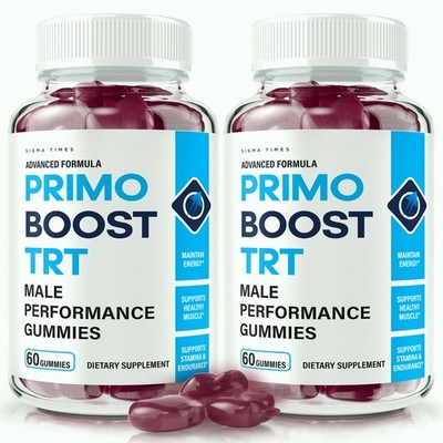 Primo Boost TRT Gummies for Men, Advanced Male Performance Supplement - 2 Pack