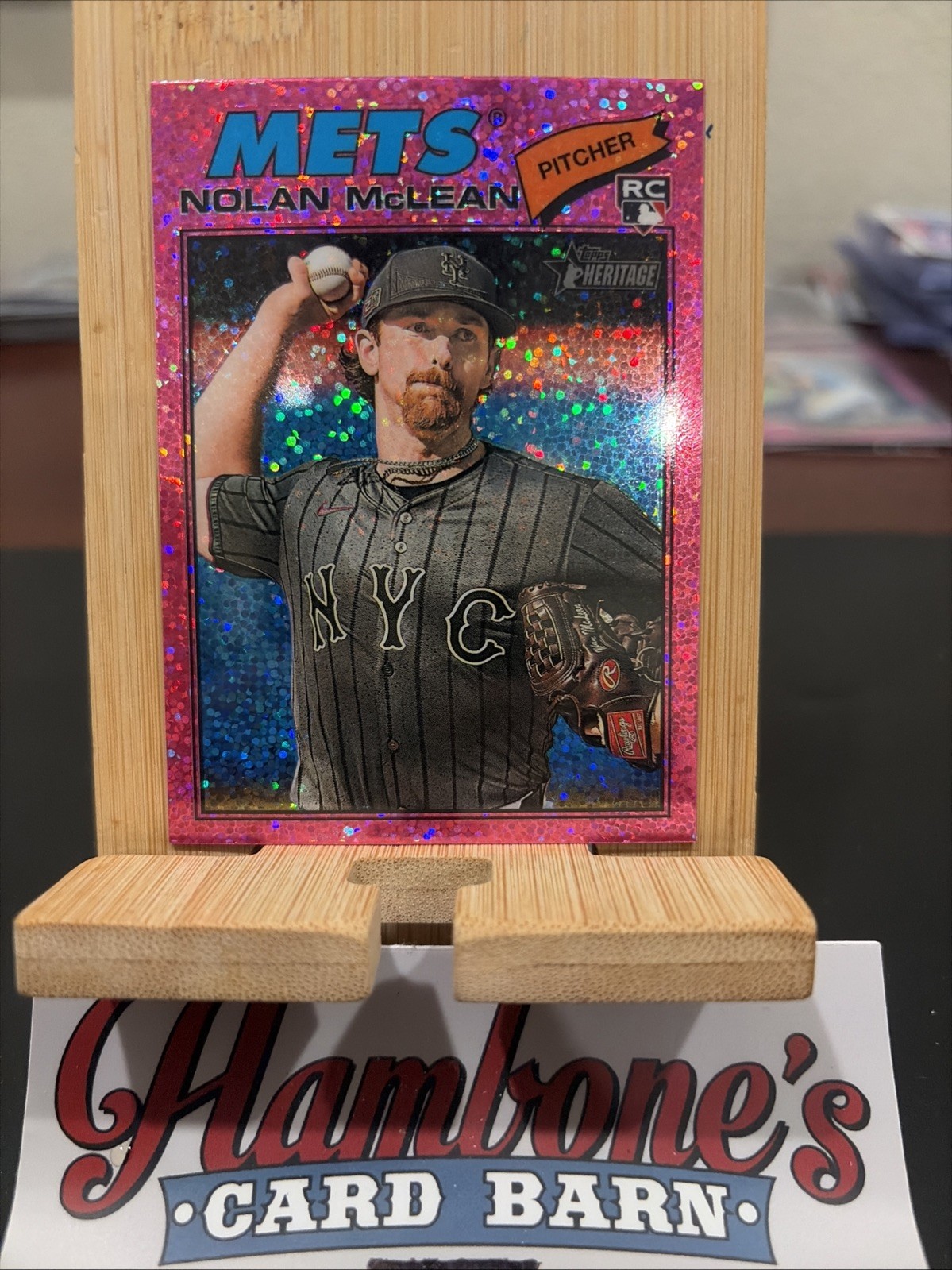 2026 Topps Heritage Pink Sparkle CHROME Nolan McLean #150 (RC)