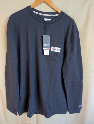 Tommy Hilfiger Tommy Jeans Langarmshirt Herren Gr. XL Blau Neu mit Etikett