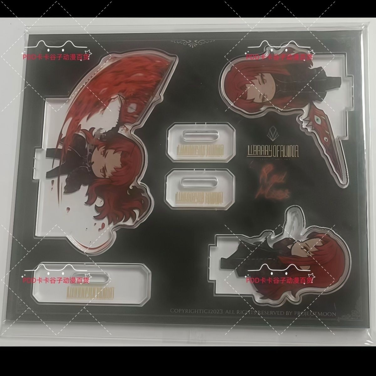 3Pcs Anime Library of Ruina Geburah Q Ver Acrylic Figure Stand Decor Model