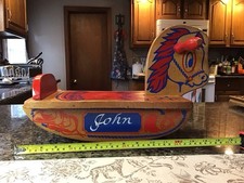 Vintage Chadwick Miller Wooden Rocking Horse COWBOY TOY Baby Toddler 9270 NICE