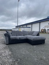 Grey Dylan Jumbo Cord L Shap Corner Sofa