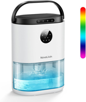 68 OZ Compact Dehumidifier with Auto Control & 7 Color LED Light for Home