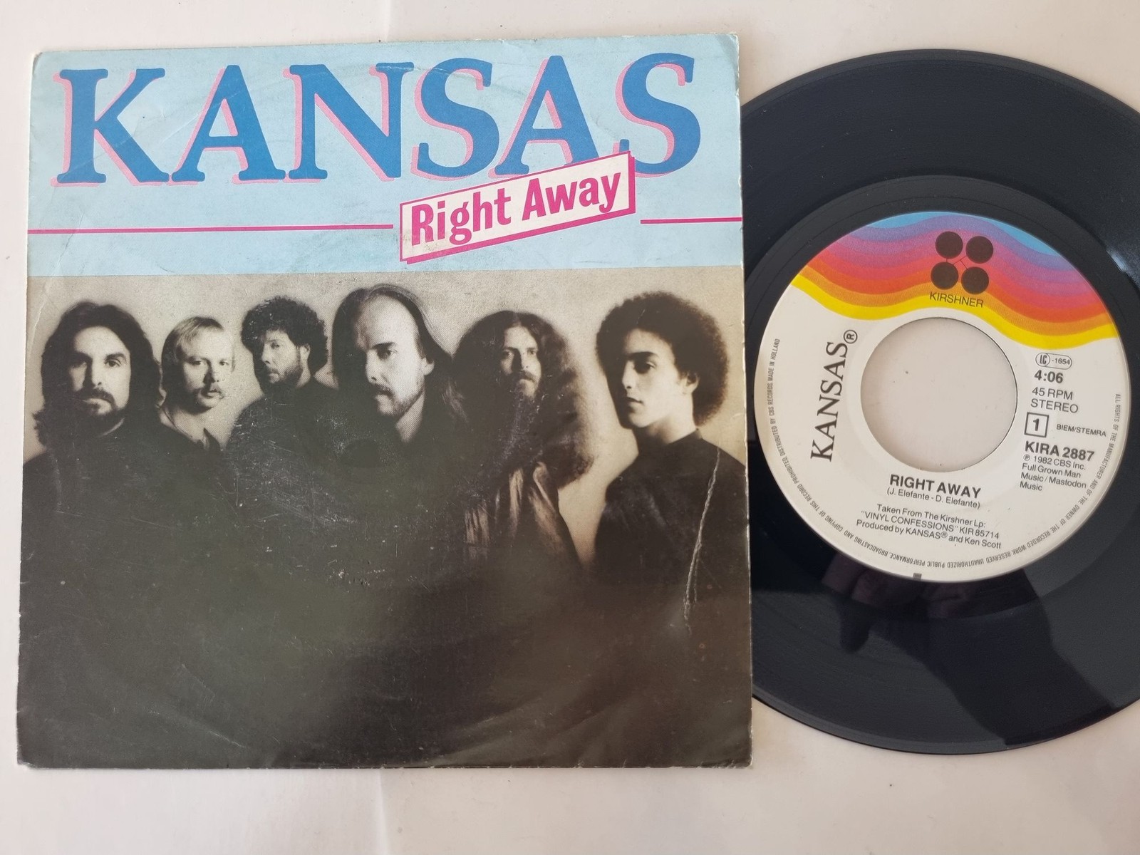 Kansas - Right away 7'' Vinyl Holland