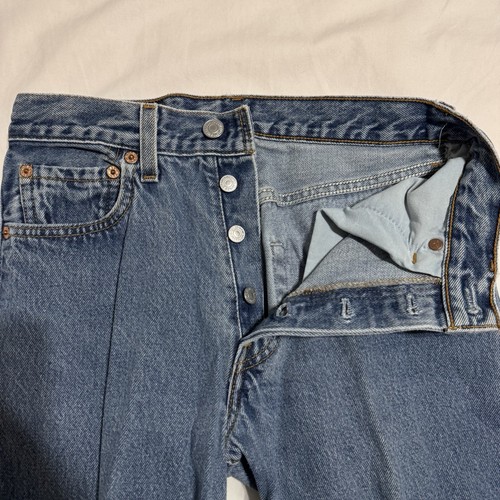Jeans de Colección Años 90 Levis Botón Mosca Azul Denim 27x30 (28x32) 501 1998 Hechos en EE. UU.