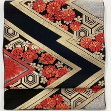 4969# Japanese Vintage Fukuro Obi Belt Kimono Fabric Silk Traditional...