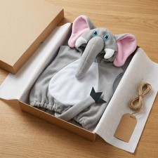 Elefanten-Showkost&uuml;m Kartonstil Elefantenkost&uuml;m Ganzk&ouml;rper f&uuml;r Karneval, Kinder