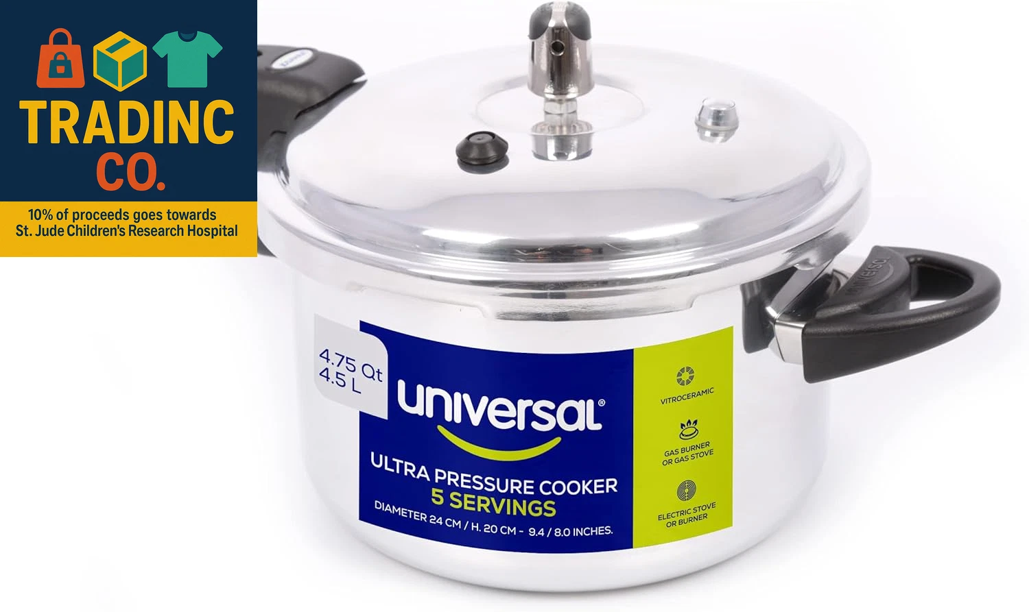 (4.75 Quart / 4.5 Liter) Anti-Rust Ultra Pressure Cooker, Aluminum Pressure Cook