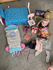 American Girl WellieWishers Kira 18in Doll Lot w/ Bed, Outfits, Shoes & Book