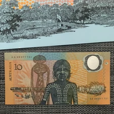 Australia First Polymer with Booklet $10 Banknote 1988 P49a Australian Currency