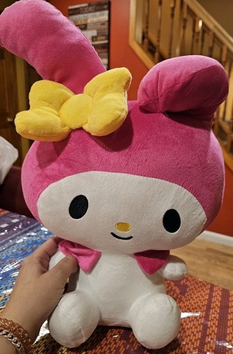 Sanrio MY MELODY Plush Backpack Hello Kitty & Friends Pink Yellow Bow 16” - Picture 3 of 3