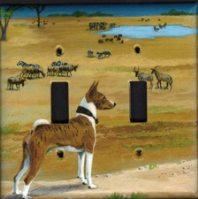 Basenji Plaque d'interrupteur de lumière à double bascule, fait main aux USA