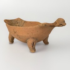 Pre Columbian Panamanian Pottery Handled Dish Quad Zoomorphic 800-1000AD Artemis