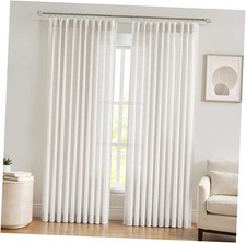 Pinch Pleated Sheer Curtain Panels 90 Inch 60"W x 90"L Pack of 2 Linen/Pinch