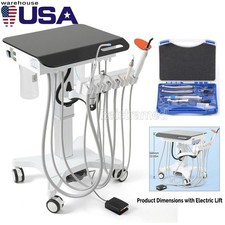 Dental Mobile Delivery Cart Adjustable Treatment Unit System 4Hole/Handpiece Kit