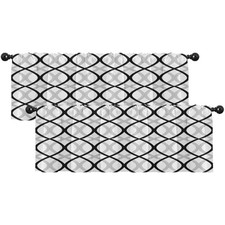 2 Pack Valances Window Treatments 52"W x 18"L Pack of 2 Lines Black Gray