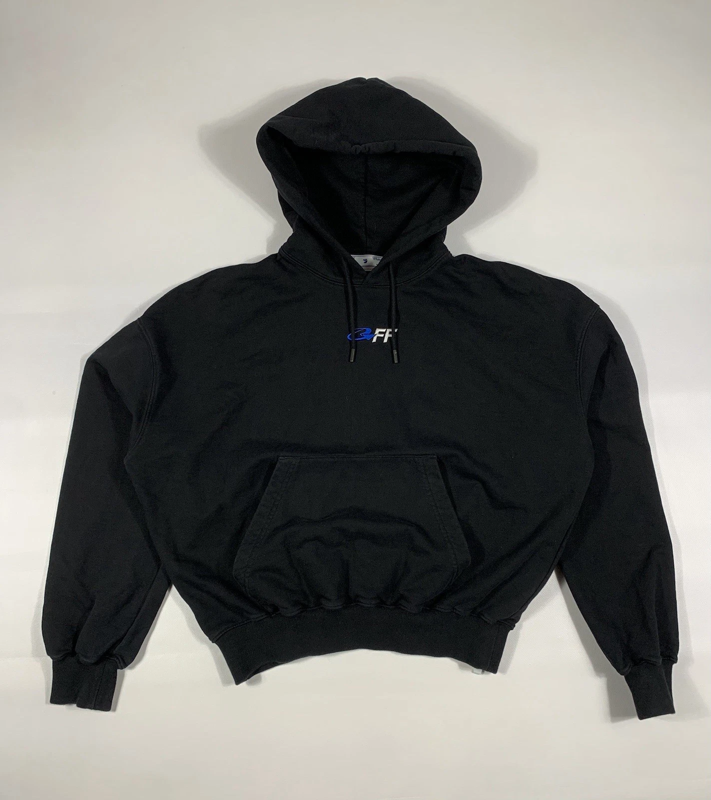 Felpa nera con cappuccio Off White "Exactly The Opposite" taglia S