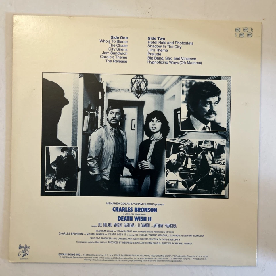 Led Zeppelin JIMMY PAGE DEATH WISH II SOUNDTRACK VINYL LP SWAN SONG SS8511 - Image 3 of 4