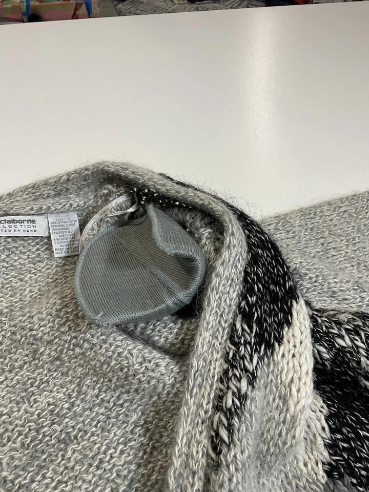 Cárdigan vintage Liz Claiborne Argyle talla S tejido a mano mohair preppy dinero antiguo años 90 Foto 4 de 4
