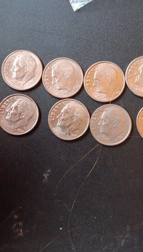 Lot of 10 Uncirculated Roosevelt Dimes Mixed Years Philadelphia Denver